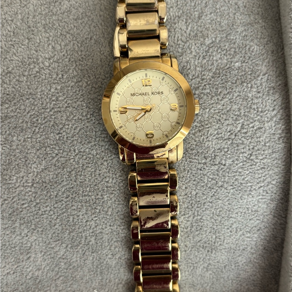 Michael Kors Gold and Brown Women's Watch